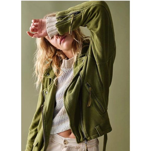 Free People Rebel Rebel Knit Moto Jacket Size XS - Picture 4 of 13